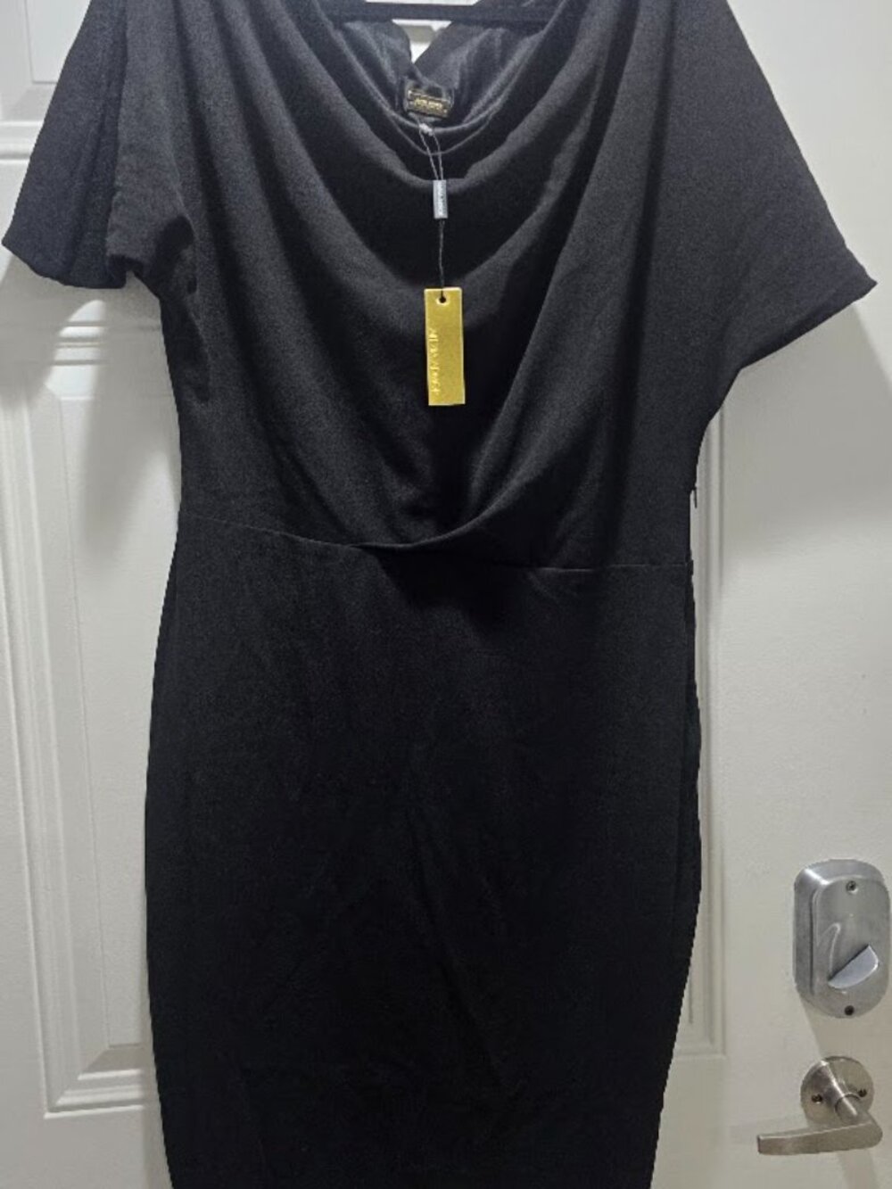 Olivia Draped One-Shoulder Dress xl black ALEXIA ADMOR